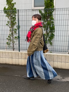 「GUコーデ」｜「アイテム（MA-1）」を使った、osonosanさん（レディース・146cm）の冬コーディネート