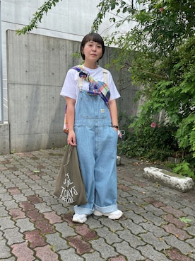 「FUDGE」｜「アイテム（オールインワン・サロペット）」を使った、osonosanさん（レディース・146cm）の夏コーディネート