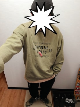 「Supreme （シュプリーム）のSupreme×NEW ERA／Box Logo Beanie（ニットキャップ/ビーニー、ブラック系）」を使った、きのっぴさん（メンズ・180cm）の春コーディネート