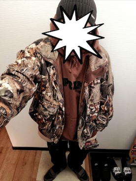 「アイテム（ポーチ）」を使った、きのこ＠毒x毒x毒さん（メンズ・180cm）の冬コーディネート