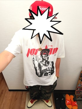 「off white（オフホワイト）のアイテム」を使った、きのっぴさん（メンズ・180cm）の夏コーディネート