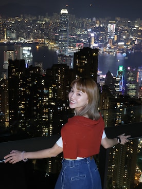 「アイテム（ポンチョ）」を使った、cianさん（レディース・163cm）の秋コーディネート