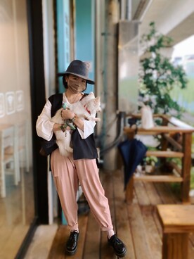 「WEAR」｜「アイテム（帽子）」を使った、cianさん（レディース・163cm）の秋コーディネート