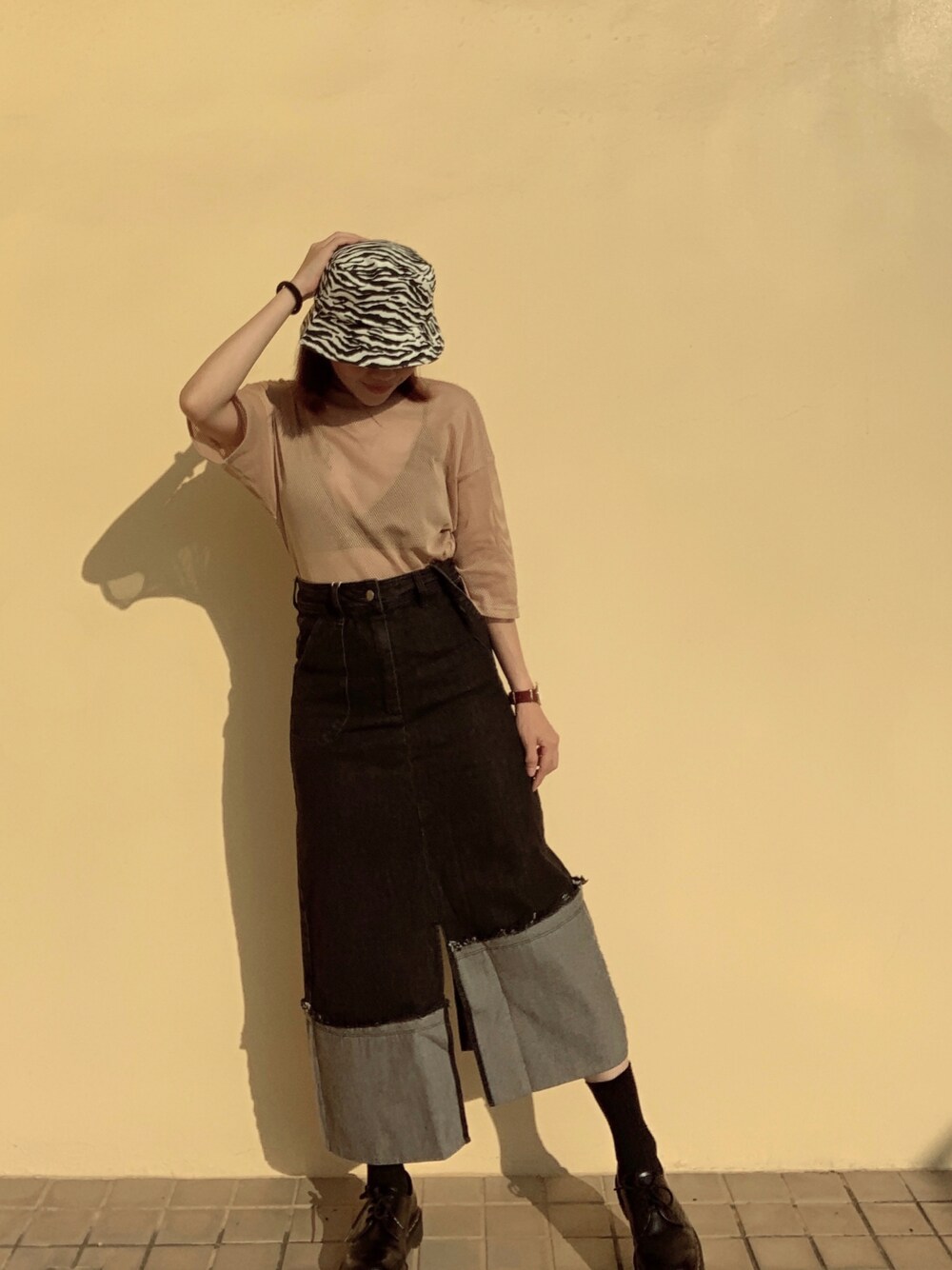 「これが私をアゲる服、pixelcake、no.11、Dr.Martens、Dr.martens 1461、WEARBOOKエントリー、WEAR、ootd、outfit、leber」｜「Dr. Martensの《Dr.Martens》QUAD RETRO 1461 QUAD 3EYE SHOE ドクターマーチン クアッド レトロ １４６１ クアッド スリーホール シューズ（ローファー、ブラック系）」を使った、cianさん（レディース・163cm）の夏コーディネートの1枚目の写真