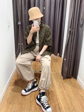 「WEAR」｜「アイテム（帽子）」を使った、cianさん（レディース・163cm）の秋コーディネート
