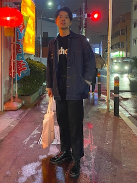 「SCHOTT」｜「アイテム（カバーオール）」を使った、ry0suke14さん（メンズ・173cm）の秋コーディネート