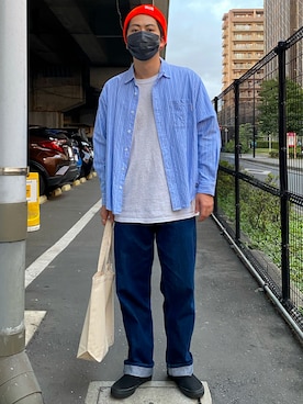 「ニットキャップ」｜「アイテム（スリッポン）」を使った、ry0suke14さん（メンズ・173cm）の秋コーディネート