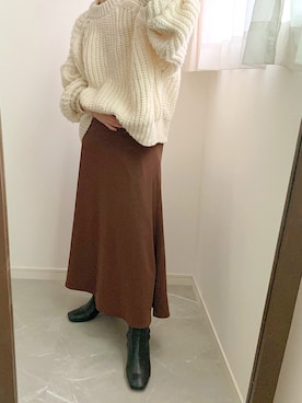 「H&M（エイチ・アンド・エム）のアイテム（ニット/セーター）」を使った、miさん（レディース・154cm）の秋コーディネート
