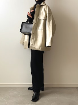 「select MOCA（セレクトモカ）のアイテム（その他アウター）」を使った、miさん（レディース・154cm）の冬コーディネート
