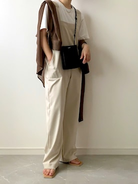 「CAPRICIEUX LE'MAGE（カプリシューレマージュ）のアイテム（オールインワン・サロペット）」を使った、miさん（レディース・154cm）の夏コーディネート