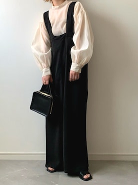 「select MOCA by son（セレクトモカバイソン）のアイテム（オールインワン・サロペット）」を使った、miさん（レディース・154cm）の春コーディネート