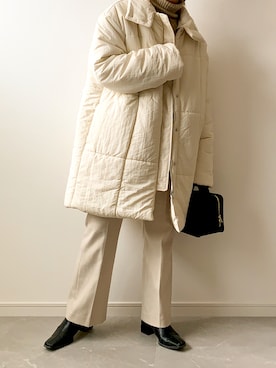 「NEUNA（ヌナ）のアイテム（ダウンジャケット/コート）」を使った、miさん（レディース・154cm）の秋コーディネート