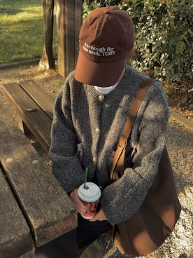 「アイテム（カーディガン/ボレロ）」を使った、miさん（レディース・154cm）の秋コーディネート