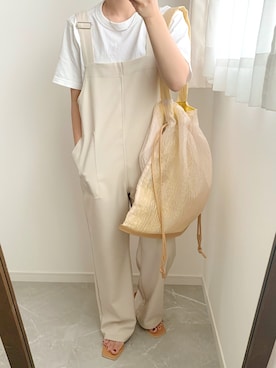 「CAPRICIEUX LE'MAGE（カプリシューレマージュ）のアイテム（オールインワン・サロペット）」を使った、miさん（レディース・154cm）の夏コーディネート