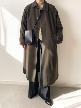 「秋色コーデ」｜「アイテム（ステンカラーコート）」を使った、miさん（レディース・154cm）の秋コーディネート