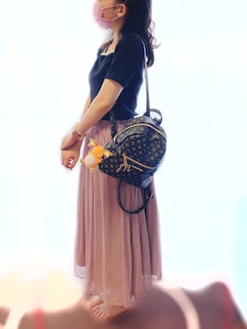 「passage mignon/flaneur（パサージュミニョンフラヌール）のアイテム」を使った、ことさん（レディース・155cm）の春コーディネート