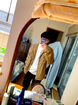 「ジーユー」｜おっちさん（メンズ・155cm）の春コーディネート