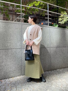 「CIAOPANIC（チャオパニック）のアイテム（その他アウター）」を使った、にしむらりささん（レディース・158cm）の秋コーディネート