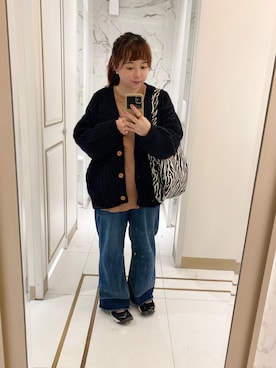 「ケーブルニット」｜ｃａｎｃａｎさん（レディース・158cm）の冬コーディネート