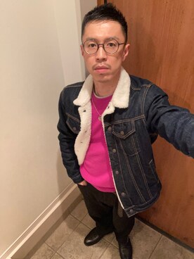 「GAP（ギャップ）のアイテム（デニムジャケット）」を使った、junodart【official】さん（メンズ・168cm）の春コーディネート