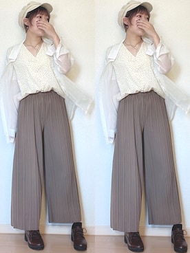 「osharewalker（オシャレウォーカー）のアイテム（帽子）」を使った、𝔸𝕤𝕒𝕞𝕚.さん（レディース・157cm）の春コーディネート