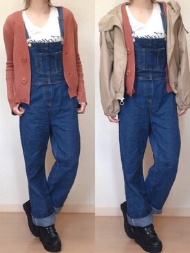 「andme（アンドミー）のアイテム（ブルゾン）」を使った、𝔸𝕤𝕒𝕞𝕚.さん（レディース・157cm）の秋コーディネート