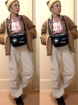 「Scramble（スクランブル）のアイテム」を使った、𝔸𝕤𝕒𝕞𝕚.さん（レディース・157cm）の冬コーディネート