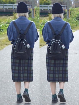 「Scramble（スクランブル）のアイテム」を使った、𝔸𝕤𝕒𝕞𝕚.さん（レディース・157cm）の秋コーディネート