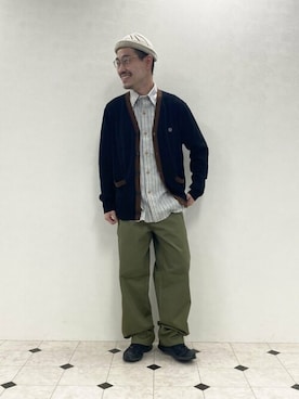 「アイテム（ビジネスシャツ、ベージュ系）」を使った、NEWYORKER_MENSさん（メンズ・170cm）の夏コーディネート