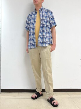 「NEWYORKER（ニューヨーカー）のアイテム」を使った、NEWYORKER_MENSさん（メンズ・183cm）の夏コーディネート