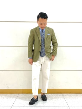 「NEWYORKER（ニューヨーカー）のアイテム」を使った、NEWYORKER_MENSさん（メンズ・160cm）の夏コーディネート