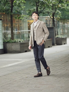 「紳士」｜NEWYORKER_MENSさん（メンズ・181cm）の秋コーディネート