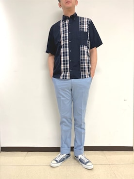 「NEWYORKER（ニューヨーカー）のアイテム」を使った、NEWYORKER_MENSさん（メンズ・183cm）の夏コーディネート