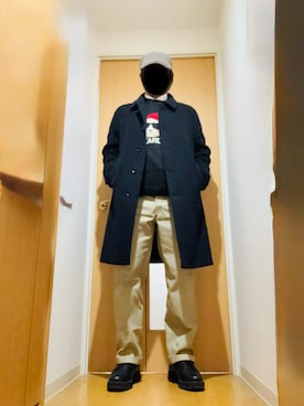 「アイテム（ハンチング/ベレー帽）」を使った、Yasuさん（メンズ・174cm）の冬コーディネート