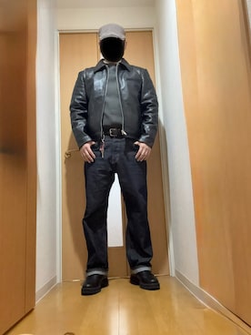 「Hawkins（ホーキンス）のアイテム」を使った、Yasuさん（メンズ・174cm）の冬コーディネート