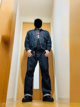 「アイテム（ハンチング/ベレー帽）」を使った、Yasuさん（メンズ・174cm）の冬コーディネート