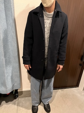 「NANO universe（ナノユニバース）のアイテム（ステンカラーコート）」を使った、zanesan..さん（メンズ・171cm）の冬コーディネート
