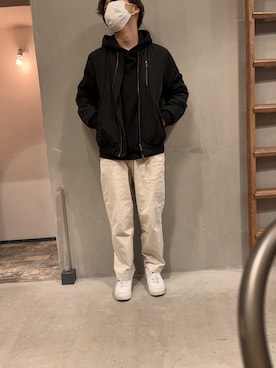 「NANO universe（ナノユニバース）のアイテム（MA-1）」を使った、zanesan..さん（メンズ・171cm）の冬コーディネート