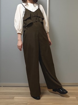 「アイテム（オールインワン・サロペット）」を使った、きょさん（レディース・163cm）の秋コーディネート