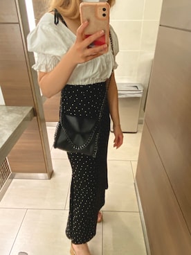 「GRL（グレイル）のチェーンフラップショルダーバッグ（ショルダーバッグ）」を使った、かちさん（レディース・153cm）の秋コーディネート