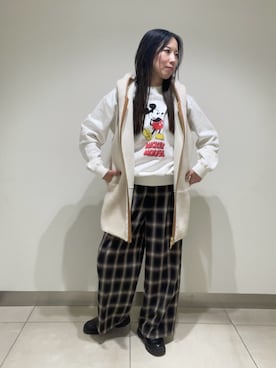 「アイテム（ベスト）」を使った、HONTOMOさん（レディース・161cm・30代）の秋コーディネート