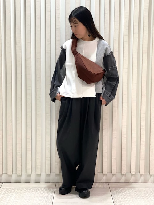 トップス AULA AILA DENIM COMBINATION T-SHIRT DENIM COMBINATION T-SHIRT — aulaaila