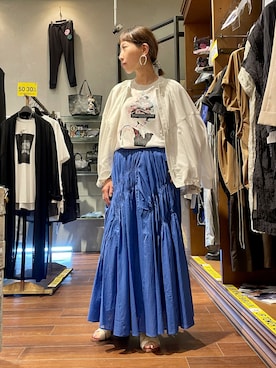 「アイテム（ブルゾン）」を使った、HONTOMOさん（レディース・161cm・30代）の夏コーディネート