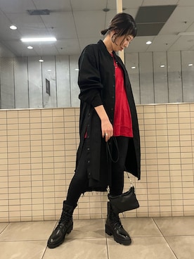 「BACKLASH（バックラッシュ）のアイテム（バッグ）」を使った、HONTOMOさん（レディース・161cm）の冬コーディネート