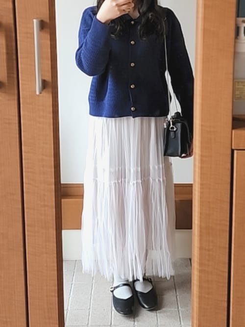 roco　JUSGLITTY　超美品　衿付きニットカーディガン　ネイビー 襟付きニットカーディガン 通販【ニッセン】