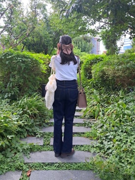 「tiptop（ティップトップ）のアイテム（デニムパンツ）」を使った、ayaharuさん（レディース・158cm）の秋コーディネート