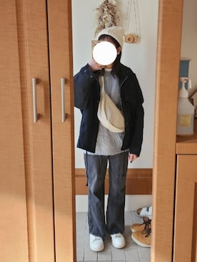「CLEA（クレア）のアイテム（ミリタリージャケット）」を使った、ayaharuさん（レディース・158cm）の冬コーディネート