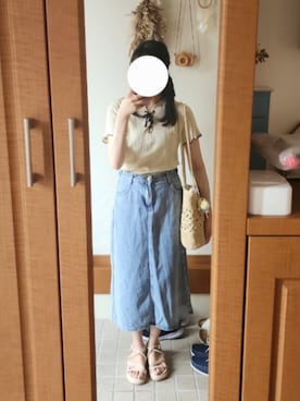 「フリルトップス」｜ayaharuさん（レディース・158cm）の夏コーディネート