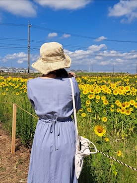 「Honeys（ハニーズ）のアイテム（帽子）」を使った、ayaharuさん（レディース・158cm）の夏コーディネート