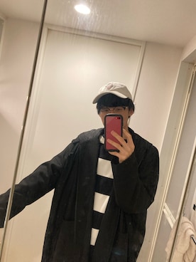 「Guess（ゲス）のアイテム（帽子）」を使った、ぽーんさん（メンズ・174cm）の春コーディネート